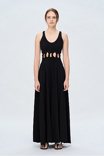 Waist Cutout Detail Maxi Dress