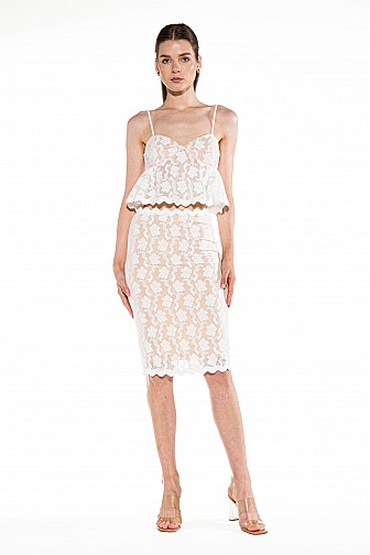 VIENNA LACE PEPLUM TWO-PIECE SET