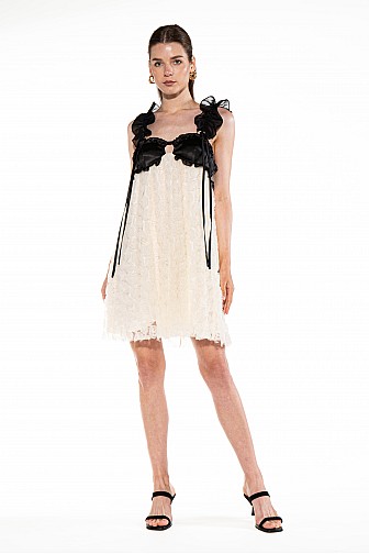 WHITE ROSE BABYDOLL DRESS