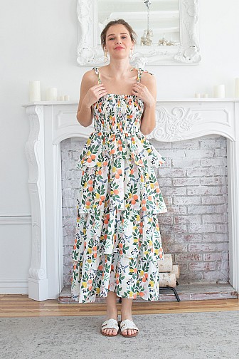 AMALFI CITRUS CASCADE DRESS