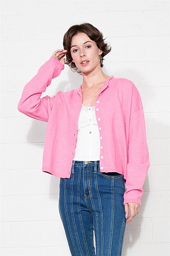 BUBBLEGUM BREEZE BUTTON CARDIGAN