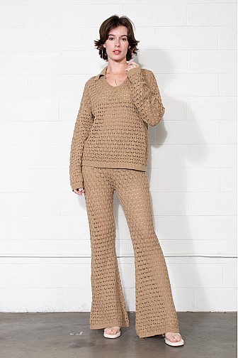 COASTAL CROCHET KNIT LOUNGE SET