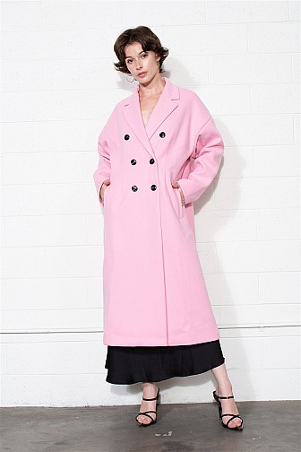 BUBBLEGUM DOUBLE-BREASTED LONG COAT