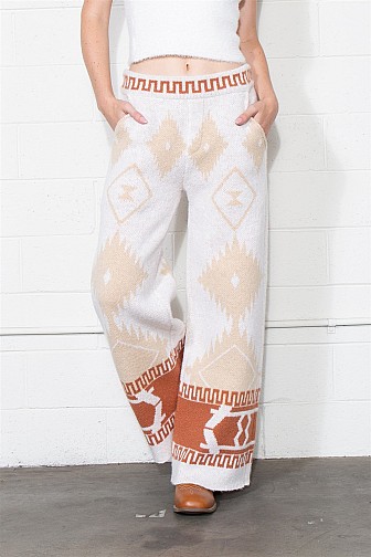 SOUTHWEST KNIT WIDE-LEG PANTS